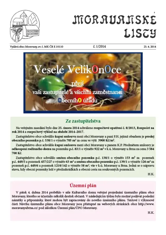 Moravanské listy č. 1/2014