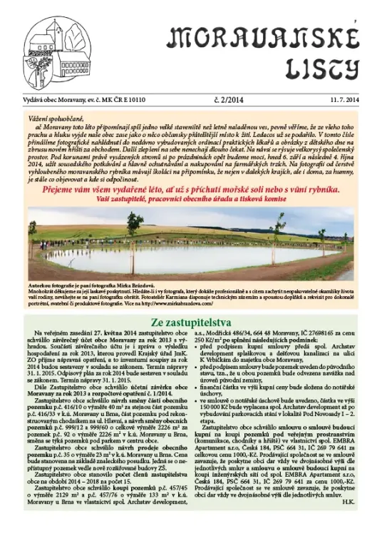 Moravanské listy č. 2/2014